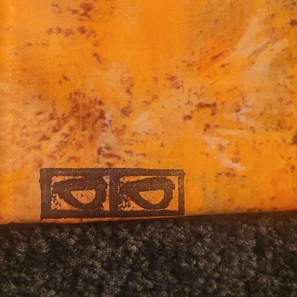 Debbie DANNHEISSER Fine Art Threads Leggings L ORANGE CORAL GREEN Womens  Yoga - Picture 2 of 4